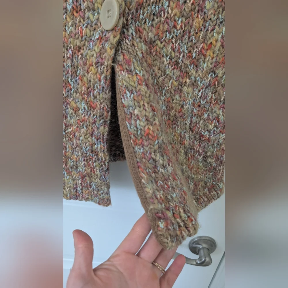 Y2K Rainbow Speckled Wool Blend‎ Cardigan